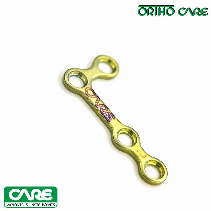 L-подібна пластина з 4 отворами, перемичка 9 мм, ліва товщина 0,6 мм